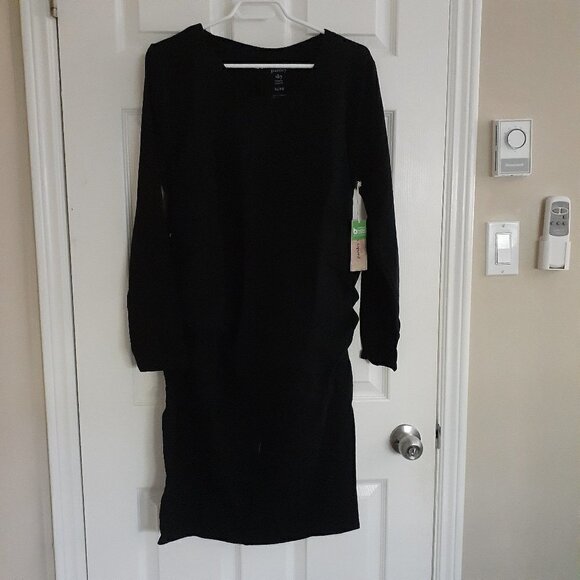 Paisley Sky Maternity NWT Women's XL Black Long Sleeve Dress - Picture 2 of 6
